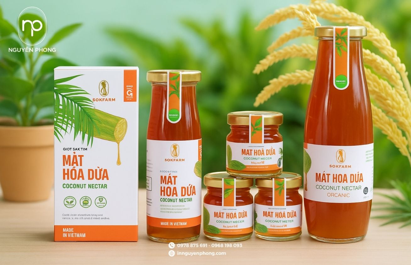 Trọn bộ bao bì mật hoa dừa